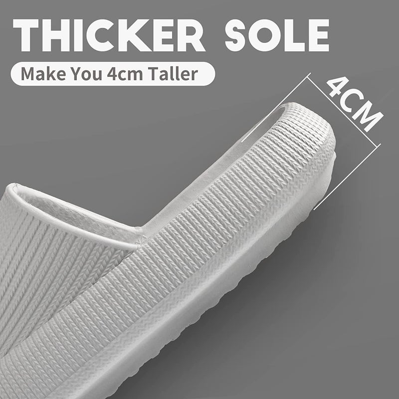 Non-Slip Thick Cloud Slides for Women and Men, Fast-Dry Pillow Slippers for Shower Home Spa Beach - Image 4