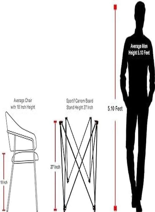 Foldable Height Adjustable Lightweight Carrom Board Stand (Black) - Image 3