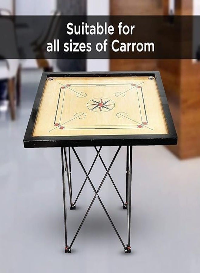 Foldable Height Adjustable Lightweight Carrom Board Stand (Black) - Image 4