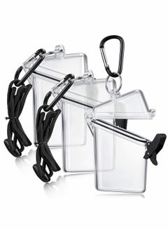 Excefore Waterproof ID Card Badge Holder Case,3 Pack Floating Sports Case Vertical Badge Holders with Lanyard and Keychain for Cards, Coin and Money  - Image 1