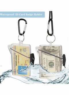 Excefore Waterproof ID Card Badge Holder Case,3 Pack Floating Sports Case Vertical Badge Holders with Lanyard and Keychain for Cards, Coin and Money  - Image 4