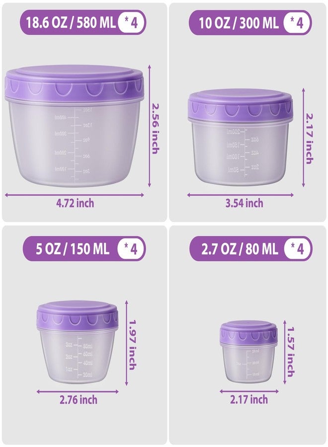 Freshmage 16 PCS Freezer Containers with Lids, Reusable BPA Free Plastic Soup Jars, Leakproof Salad Dressing Container to Go, Dishwasher & Microwave Safe Food Storage Containers with Lids for Lunch Meal Prep - Image 2