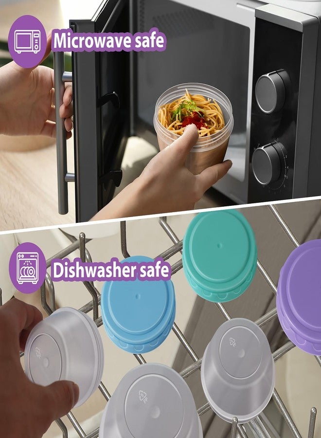 Freshmage 16 PCS Freezer Containers with Lids, Reusable BPA Free Plastic Soup Jars, Leakproof Salad Dressing Container to Go, Dishwasher & Microwave Safe Food Storage Containers with Lids for Lunch Meal Prep - Image 5