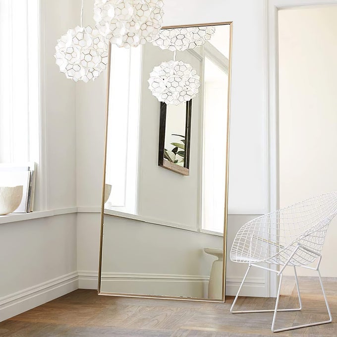 FULL LENGTH MIRROR FLOOR MIRROR WITH STANDING HOLDER BEDROOMLOCKER ROOM STANDINGHANGING MIRROR DRESSING MIRROR WALLMOUNTED MIRROR GOLDEN 65X22 AMZVCNTJJ00362ZZEZYF