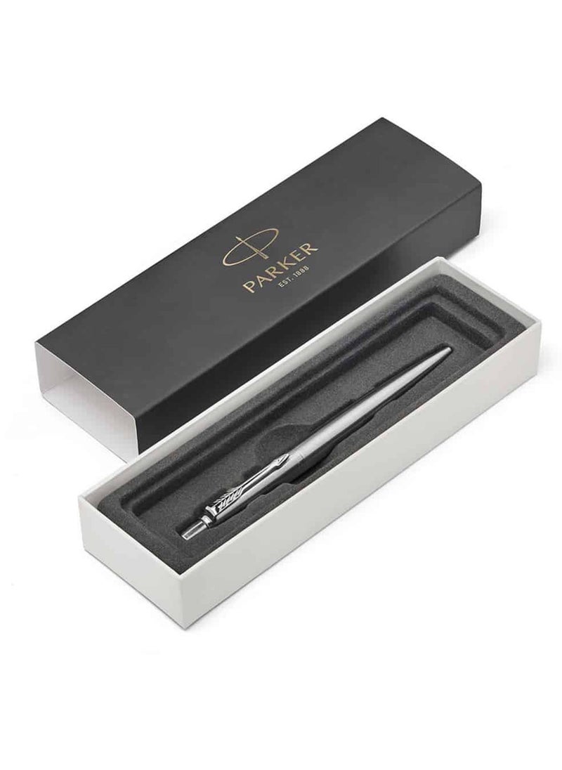 PARKER 1-Piece Jotter Ballpoint Pen Blue Ink Medium Tip Chrome Barrel  - Image 2