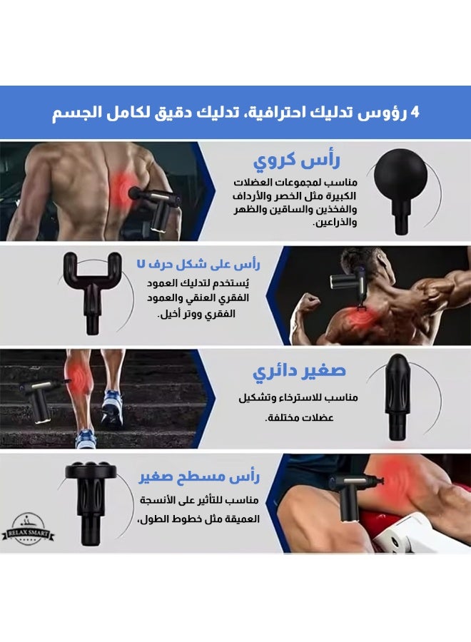 ريلاكس سمارت جهاز مساج صغير محمول – مسدس تدليك للأنسجة العميقة مع 6 سرعات قابلة للتعديل، هادئ وخفيف لتخفيف آلام العضلات والظهر والرقبة - Image 3