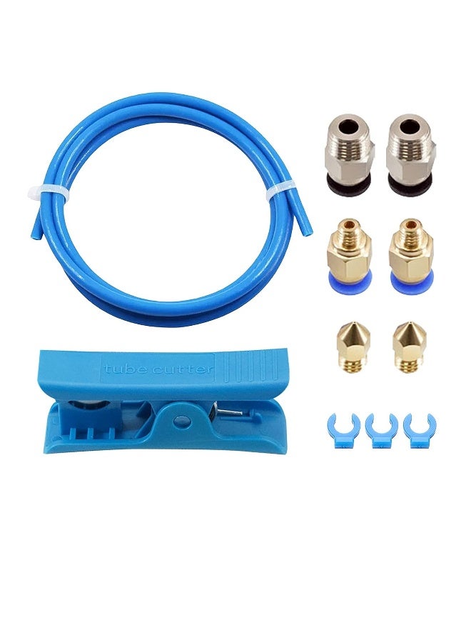 3D Printer PTFE Tube Bowden Tubing 1.75mm Filament 1M with 2X PC4-M6  PC4-M10 Pneumatic Fittings Tube Cutter 3D Printer Parts use for Ender 3/Ender 3 Pro/Ender 3 V2/CR-10/CR10S Hotend - Image 1