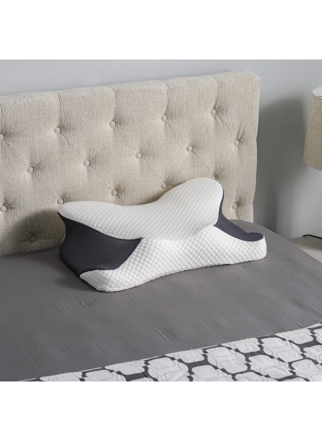 DANUBE HOME Repose Double Jacquard 3D Mesh Ergo Pillow Ergonomic Neck Support Pillow for Better Sleep Soft, Breathable, And Comfortable Pillow for Restful Nights 66x38x17cm  - Image 1