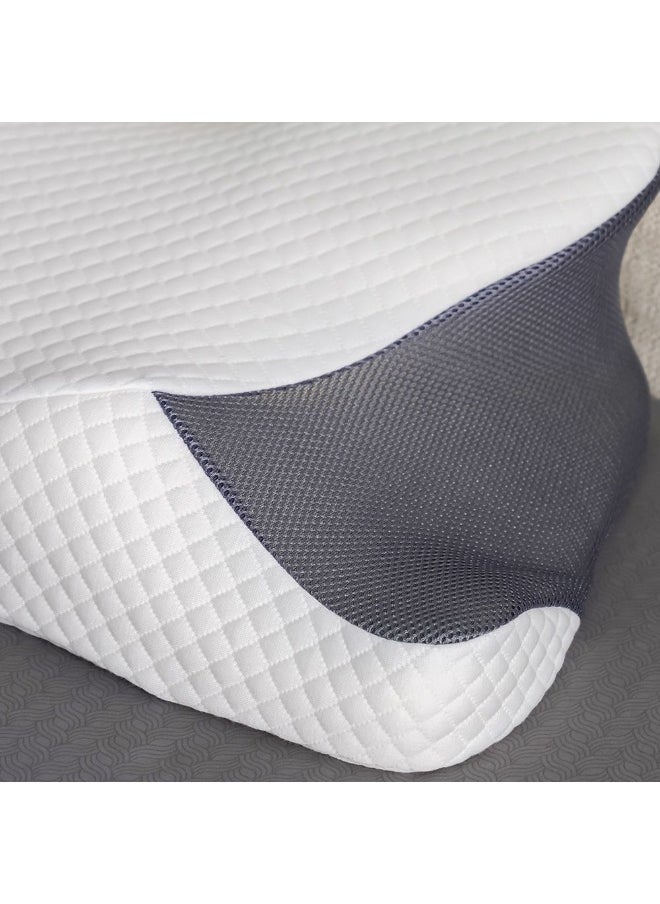 DANUBE HOME Repose Double Jacquard 3D Mesh Ergo Pillow Ergonomic Neck Support Pillow for Better Sleep Soft, Breathable, And Comfortable Pillow for Restful Nights 66x38x17cm  - Image 3