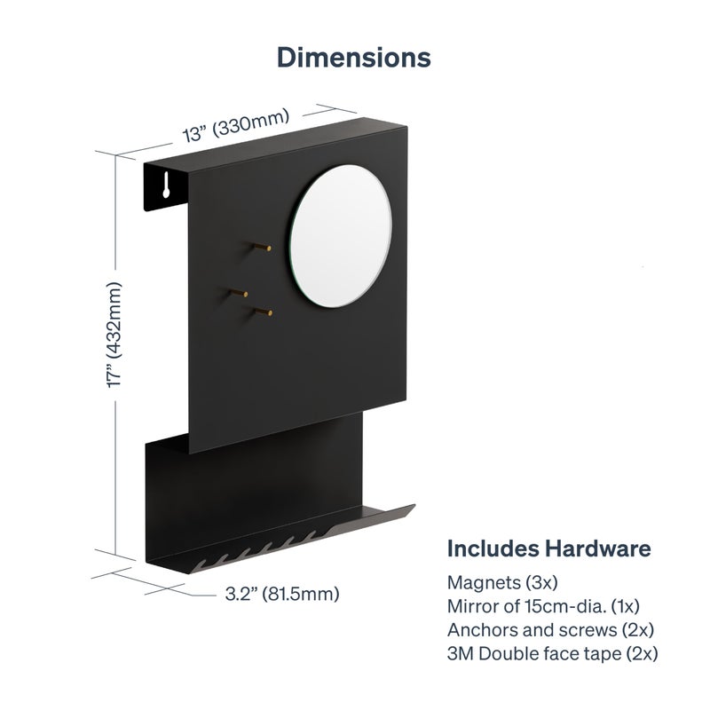 PeachyModern Key Holder Wall Mount and Mail Organizer - Hide Your Mail with a Modern and Minimal Look (Black) - Image 3
