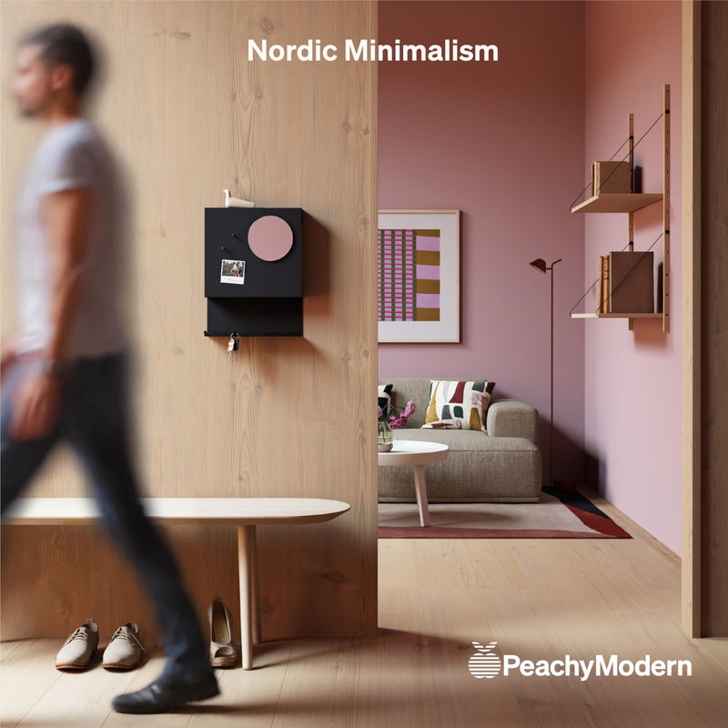PeachyModern Key Holder Wall Mount and Mail Organizer - Hide Your Mail with a Modern and Minimal Look (Black) - Image 2