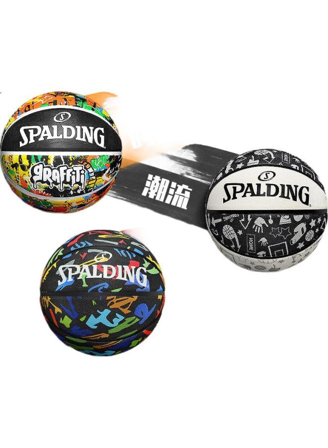 SPALDING كرة سلة سبالدينغ، الحجم 7، للبالغين والأطفال، غير قابلة للانزلاق، مقاومة للاهتراء، ملعب أسمنتي خارجي، كرة سلة للمنافسة والتدريب، كرة بحجم رسمي - Image 1