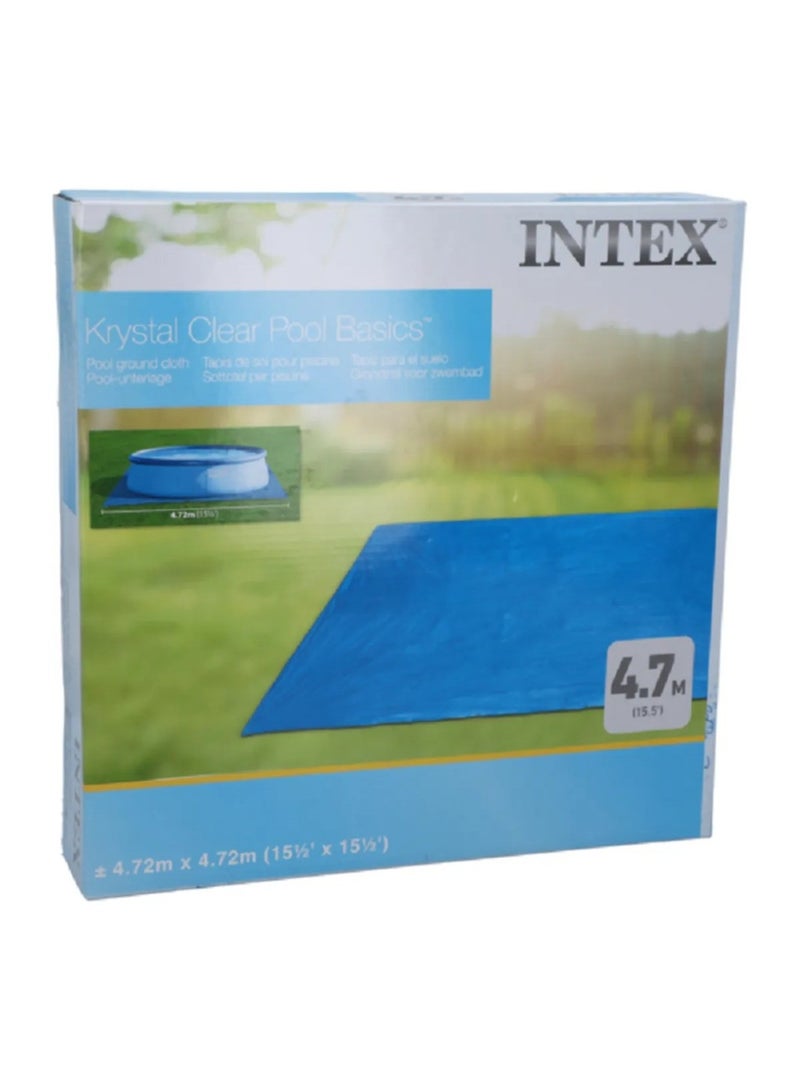 INTEX Pool Ground Cloth Blue 4.72 x 4.72m – Protective Pool Floor Mat - Image 1