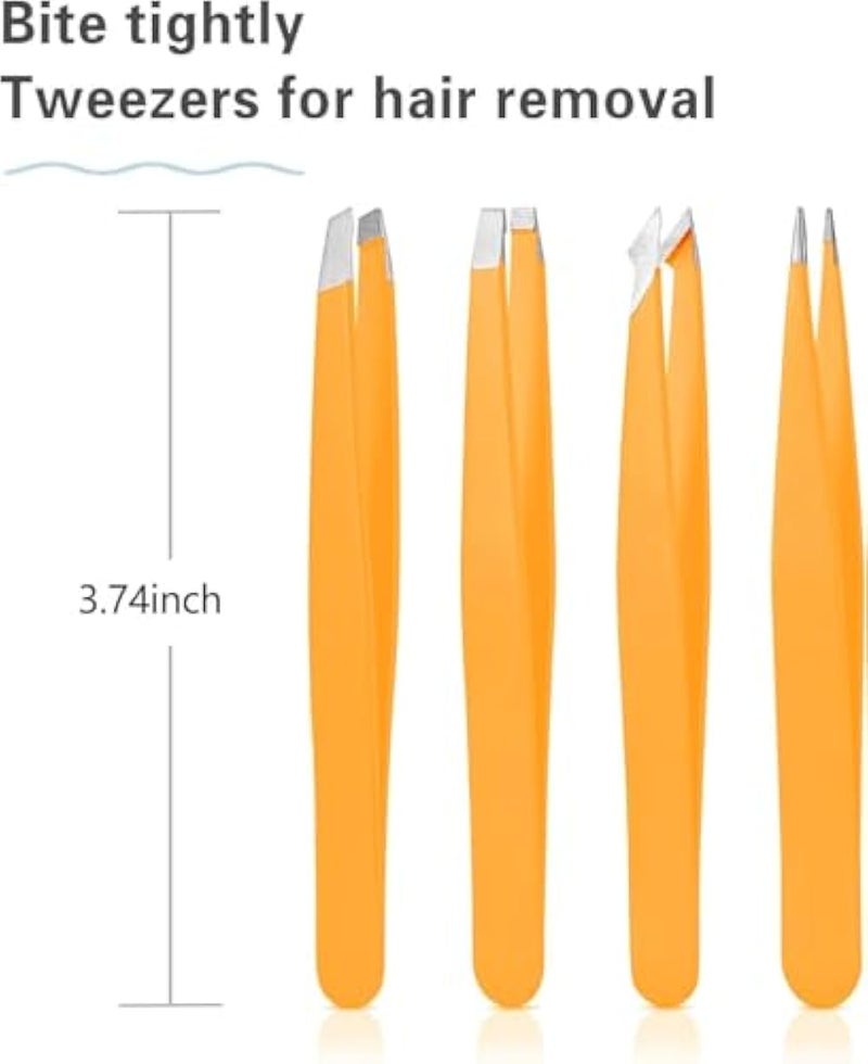 Tweezers Set, High Precision Stainless Steel Eyebrow Tweezers for Facial Hair, Inward Growing Hair and Splinter Remover Kit, Suitable for Women and Men, 4-Piece Set.(random color) - Image 2