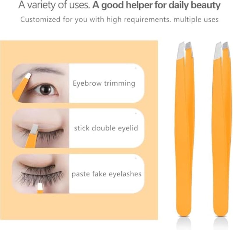 Tweezers Set, High Precision Stainless Steel Eyebrow Tweezers for Facial Hair, Inward Growing Hair and Splinter Remover Kit, Suitable for Women and Men, 4-Piece Set.(random color) - Image 4