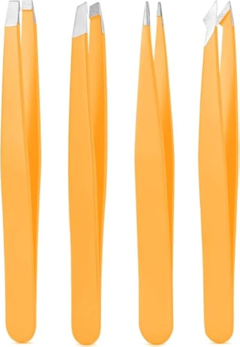 Tweezers Set, High Precision Stainless Steel Eyebrow Tweezers for Facial Hair, Inward Growing Hair and Splinter Remover Kit, Suitable for Women and Men, 4-Piece Set.(random color) - Image 1