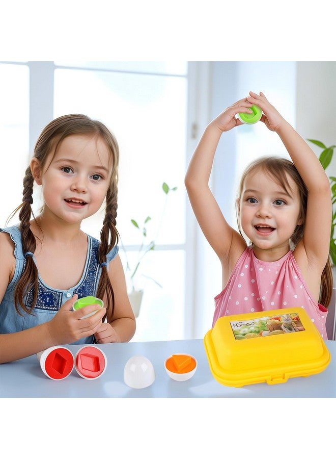 HansGo ألعاب البيض المطابقة من HANSGO للأطفال الصغار، 6 ألعاب بيض عيد الفصح مع علبة تخزين، مجموعة تعليمية لمطابقة الألوان والأشكال - Image 4