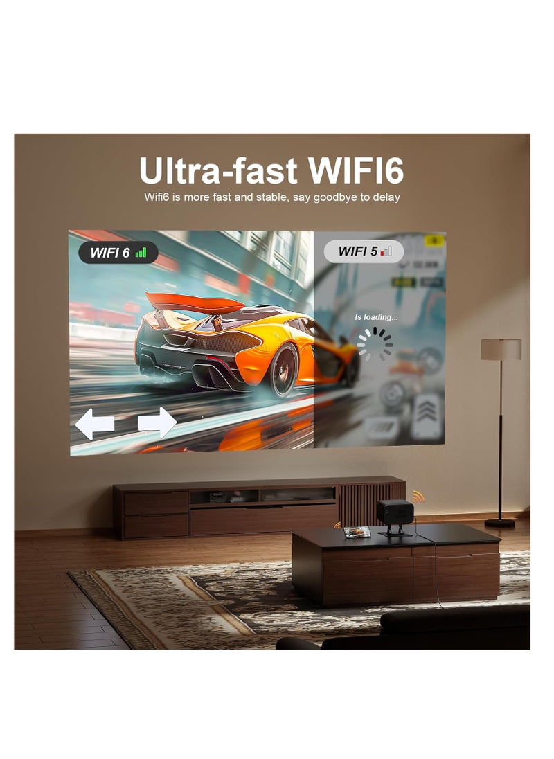 XuanPad - [Auto Focus & Android System] Smart Mini Projector with WiFi and Bluetooth, Projector 4K Support, 700 ANSI, Auto Keystone, 3D Stereo Sound Outdoor/Home Projector with 360°Adjustable Stand | XW3Z - Image 1