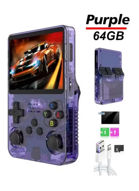 R36S Handheld Game Console, 3.5 inch HD Display, Dual 3D Joysticks, 11 Emulator, Retro Handheld Video Game Console with 64GB 20000 Games, Portable Pocket Video Player Games For Boy And Girls Gift