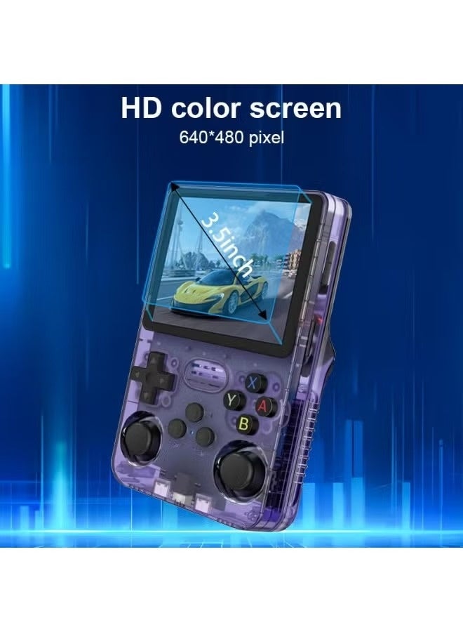 R36S Retro Handheld Game Console, 3.5 inch HD Display, Dual 3D Joysticks, 11 Emulator, Retro Handheld Video Game Console with 64GB 20000 Games, Portable Pocket Video Player Games For Boy And Girls Gift. (Purple) - Image 3
