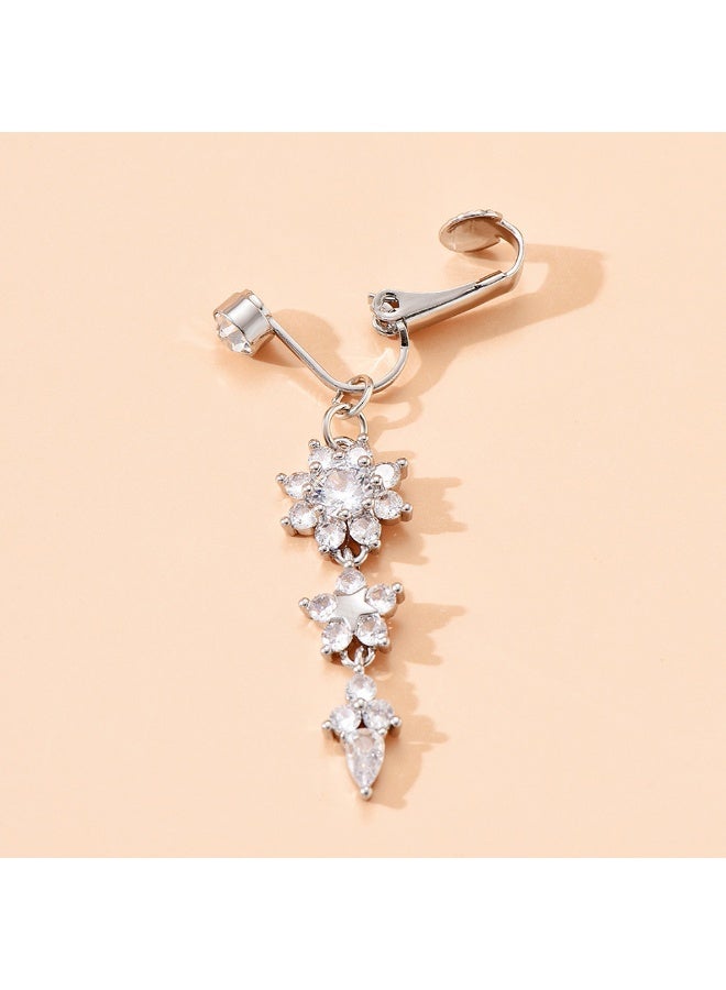 Innoshine Fake belly button piercing for Women Clip In Butterfly Belly Button Ring belly ring for women clip Non Piercing belly button rings fake nipple piercing belly button dangle - Image 2