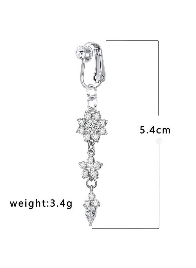 Innoshine Fake belly button piercing for Women Clip In Butterfly Belly Button Ring belly ring for women clip Non Piercing belly button rings fake nipple piercing belly button dangle - Image 3