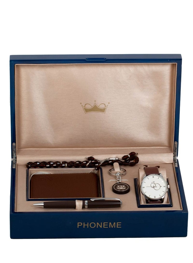 فونيم طقم ساعات جلد رجالية - Image 1