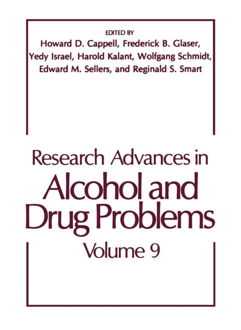 Research Advances in Alcohol and Drug Problems