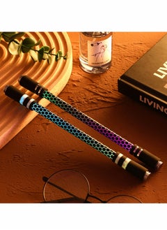 SYOSI Spinning Rotating Pen, 2 Pieces LED Rolling Finger Rotating Pen Anti Slip Coating Spinning Pen Spinning Ballpoint Pen for Student Entertainment, Unable to Write (Black & Silver)  - Image 4