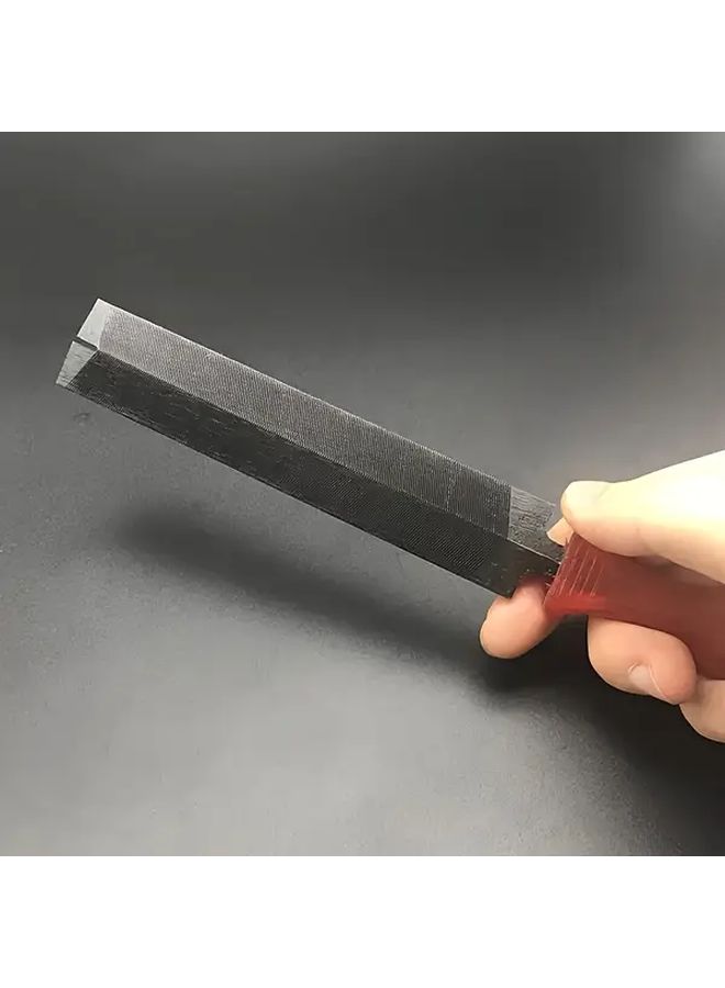 Red Handle 2Pcs Diamond Triangular Steel File Woodworking Grinding Tool - Image 5