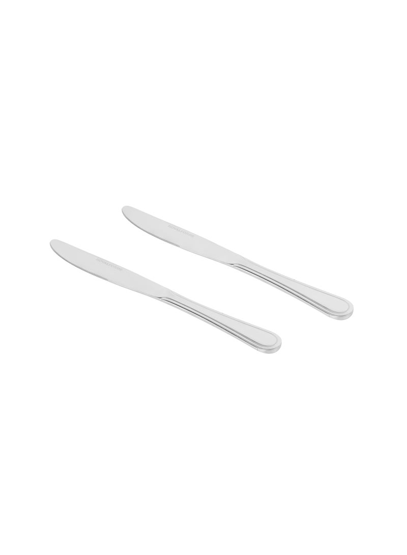 Royalford 2-piece Stainless Steel Table Knife- RF12549/ Stylish and Light-Weight Silver - Image 1
