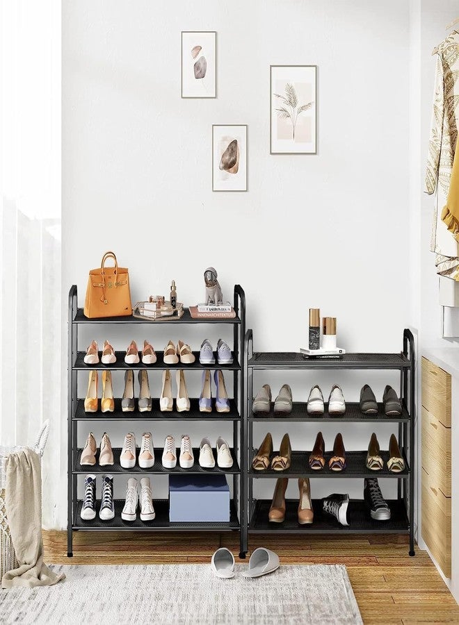 LUHI Plastic Shoe Rack for Home with Door, 5-Door Shoe Storage Cabinet | 5-Shelfs for 25 Pairs | Waterproof & Portable DIY Shoe Slipper & Chappal Stand for Entryway/Bedroom (Black-5 Tier) - Image 2