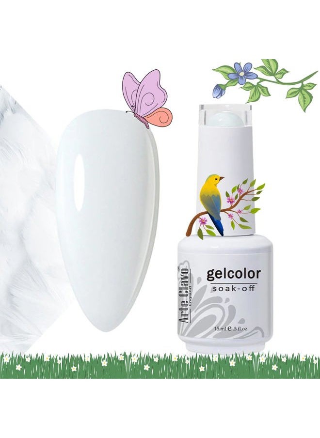 Arte Clavo - White Gel Nail Polish, 15ml White French Tip Nail Polish Soak Off Gel Polish Nail Art Manicure Salon DIY Gel Nail Design Decoration at Home Nail Lamp Needed Nails Manicure Kit Gifts 1323… - Image 1