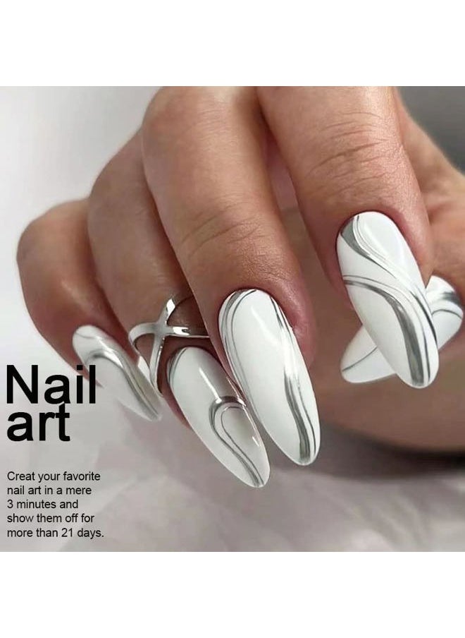 Arte Clavo - White Gel Nail Polish, 15ml White French Tip Nail Polish Soak Off Gel Polish Nail Art Manicure Salon DIY Gel Nail Design Decoration at Home Nail Lamp Needed Nails Manicure Kit Gifts 1323… - Image 1