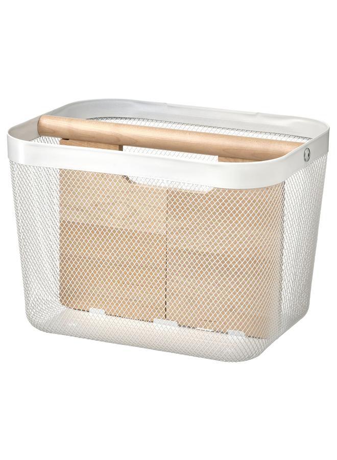 erorex Basket with compartments, white, 33x24x23 cm - Image 1
