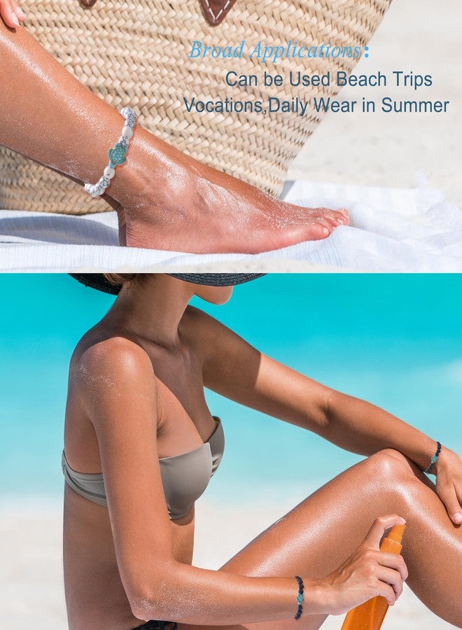 Tornito 6Pcs Sea Turtle Beads Ocean Bracelet Natural Stone Colorful Elastic Turquoise Stretch Bracelet Friendship Gifts for Women Men 8mm - Image 3