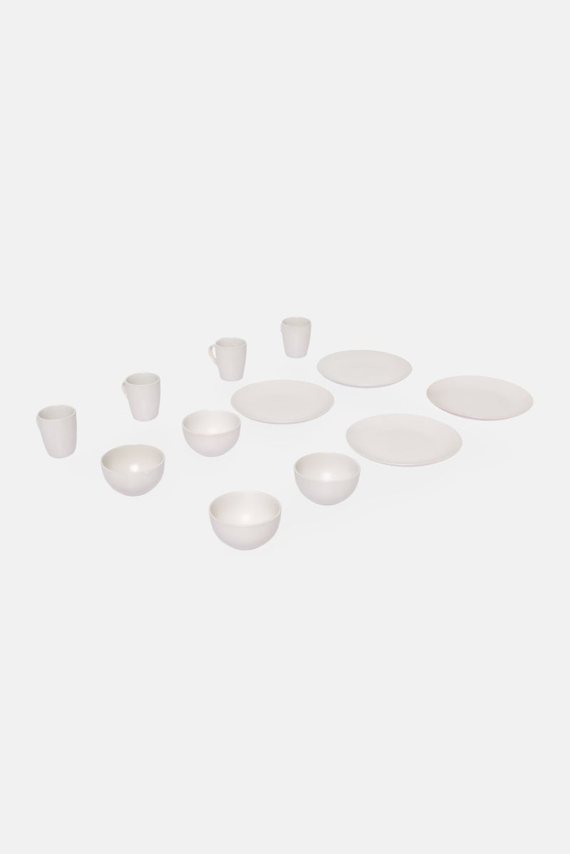 Gibson Home 12 Pieces Everyday Plus Stoneware Dinner Set, White - Image 5