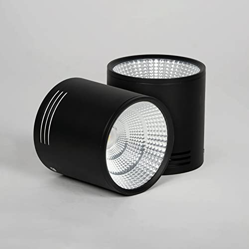 Harold Electricals Surface Mounted Spotlight, 5 Watts, Downlight Ceiling COB Light , Black Body (Warm White Light, (60X76MM,Metal),Metal) - Image 1