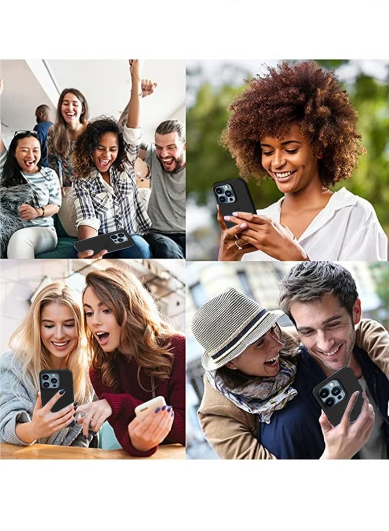 iPhone 16 Pro Max Case غطاء سيليكون جل سائل ناعم فائق النحافة مقاوم للصدمات جراب خلفي حماية كاملة للجسم مضاد للخدش بطانة ناعمة من الألياف الدقيقة أسود - Image 5