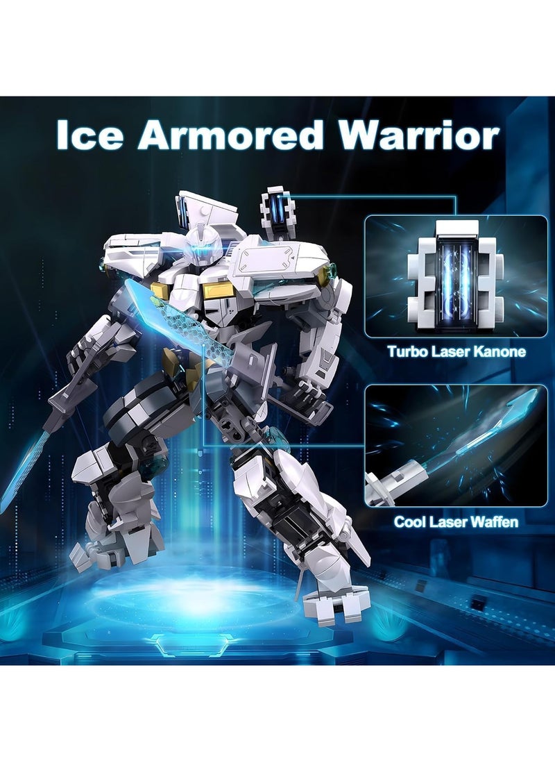 جنرال مجموعة بناء Ice Warrior الميكانيكية للأولاد البالغين 8+، شخصيات معركة حامية المدينة الرائعة، هدية رائعة ومبتكرة لروبوتات الحركة في أعياد الميلاد!  - Image 2