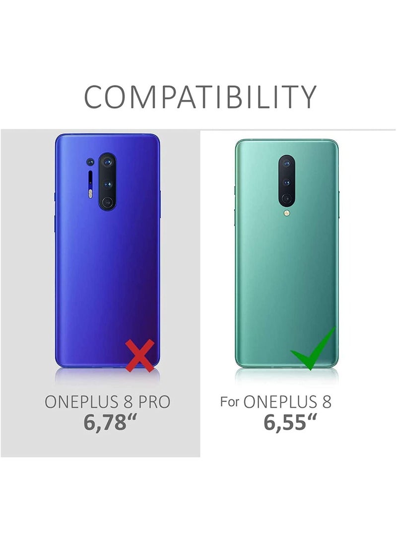 إيف OnePlus 8 سائل السيليكون العلبة الناعمة ذات البطانة الدقيقة الناعمة مرنة مرنة الصدمة الممتازة الغطاء الكامل للحماية من الجسم (OnePlus 8 ، أسود) - Image 2