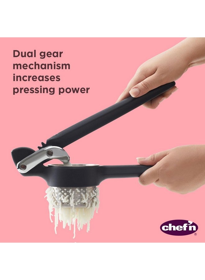 شيف إن هرس البطاطس والخضراوات من شيفن، أداة مطبخ متينة للضغط والهرس، لون أسود - Image 3