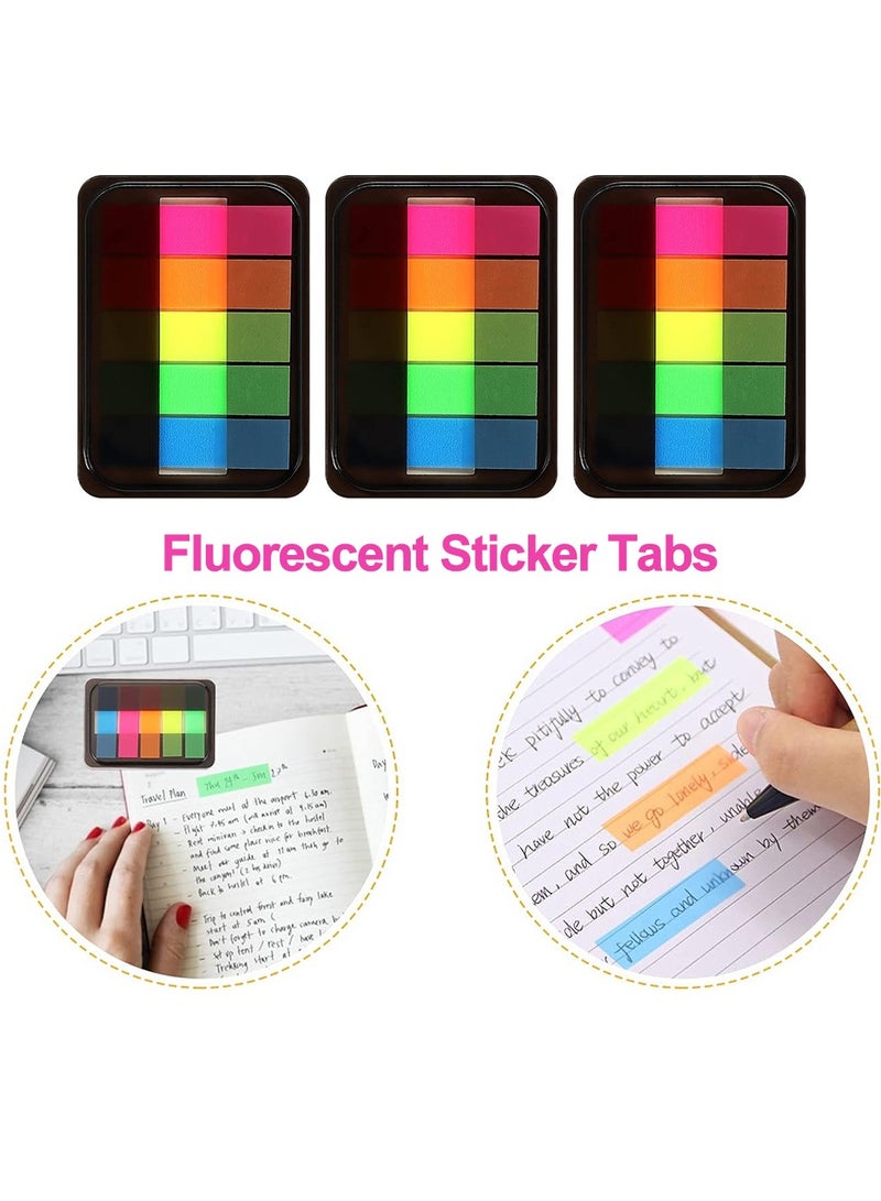 GNAFOTU 3 Boxes Sticky Index Tabs, Translucent Index Flags, Pop Up Index Tabs, Fluorescent Sticker Tabs Note for Annotating Books Page Marks Bookmarks Classify File - Image 2