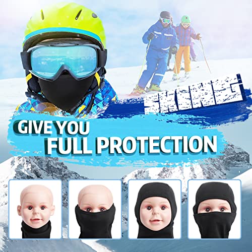 KOOLSOLY Kids Balaclava Face Mask, Winter Hat Face Warmer for Cold Weather Ski Mask for Boys Girls Black - Image 3