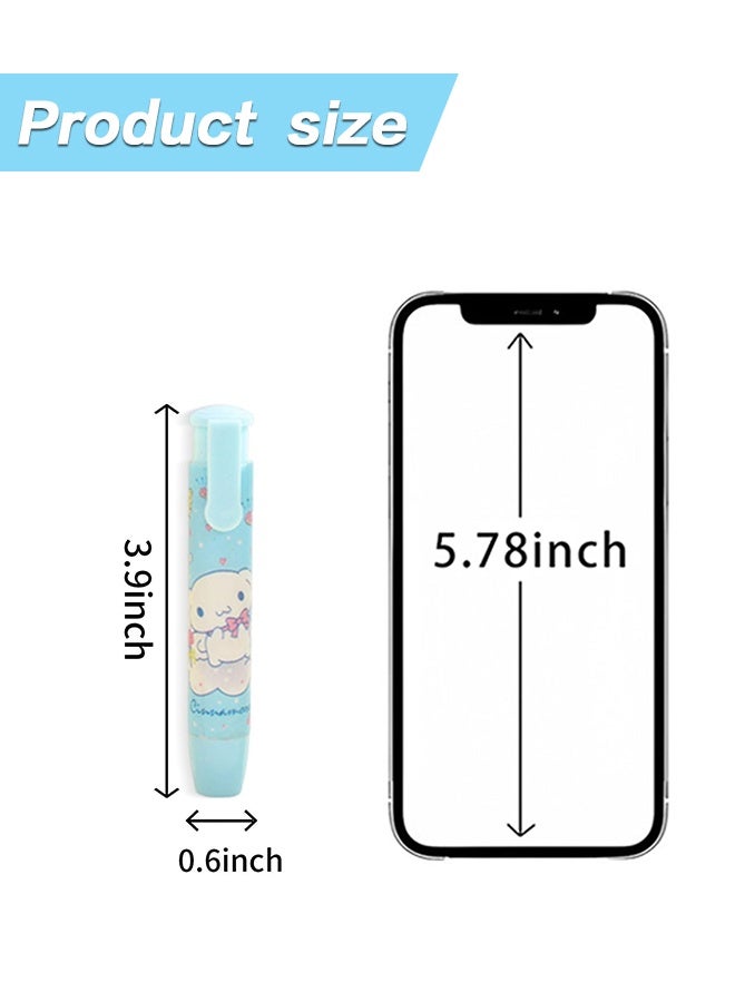 Sweet Life 5 Pcs Cute Pink Retractable Eraser with 5 Pcs Extra Refills Cartoon Eraser Pencil Erasers for School Kids Boy Girl Women - Image 2