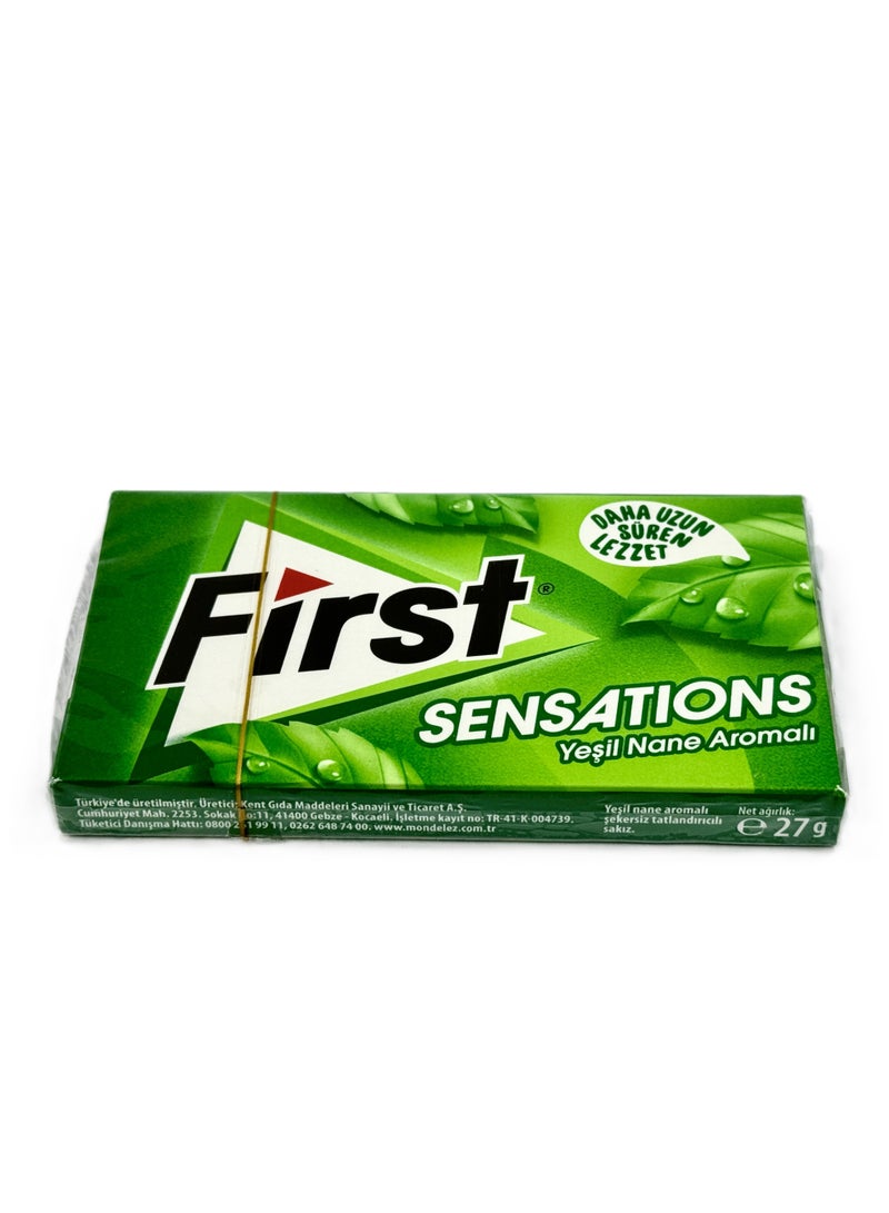 فيرست سوقر فري جرين مينت غاميز – 27 غرام (عبوة من 3) | نكهة منعشة للنفس، تدوم طويلاً، صديقة لصحة الأسنان
