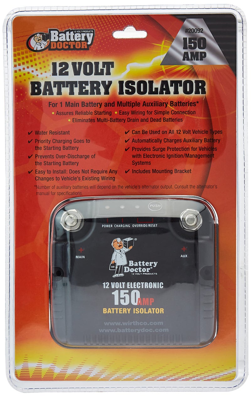 WirthCo 12131241 20092 Battery Doctor 125 Amp150 Amp Battery Isolator Black