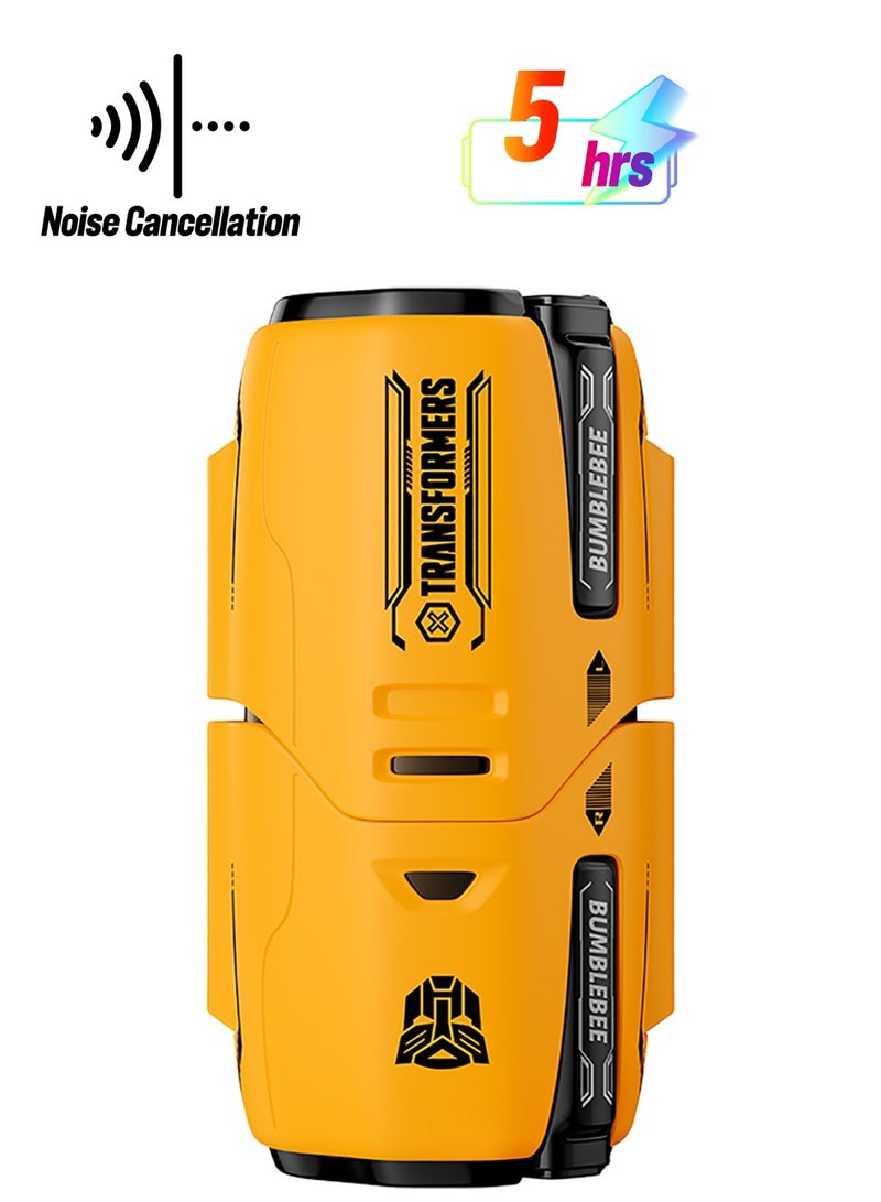 TRANSFORMERS TF-T01 Wireless Gaming Earbuds – AI Noise Cancelling Mic, 5H Playtime, Touch Control, Low Latency Gaming and Music Modes, 5.3 Bluetooth Compatible With iOS, Android, PC and More – Yellow - Image 1