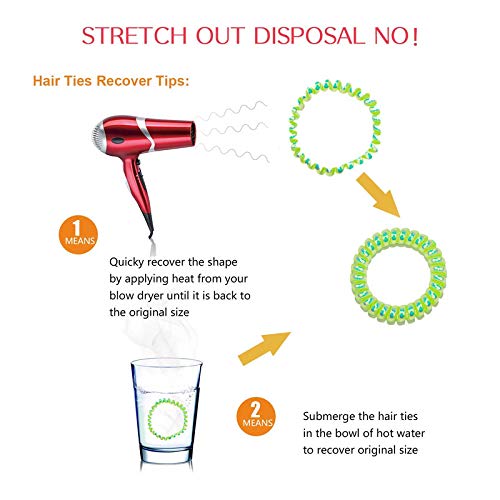 Belicia 15PCS Coil Hair Ties No CreaseTraceless Spiral Hair TiesElastic Phone Cord Hair TiesColorful Telephone Hair TiesPonytail Holder SpiralsSpiral Hair Coils 2 Styles - Image 4