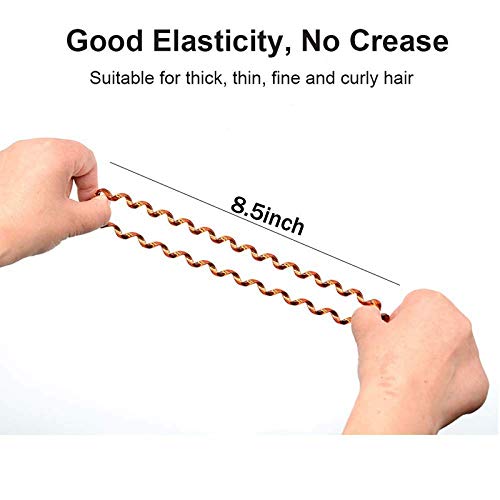 Belicia 15PCS Coil Hair Ties No CreaseTraceless Spiral Hair TiesElastic Phone Cord Hair TiesColorful Telephone Hair TiesPonytail Holder SpiralsSpiral Hair Coils 2 Styles - Image 3